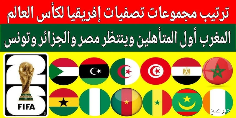 “الفراعنة في الصدارة” .. ترتيب مجموعات تصفيات كاس العالم افريقيا 2026 ومواعيد مباريات الجولة رقم 8
