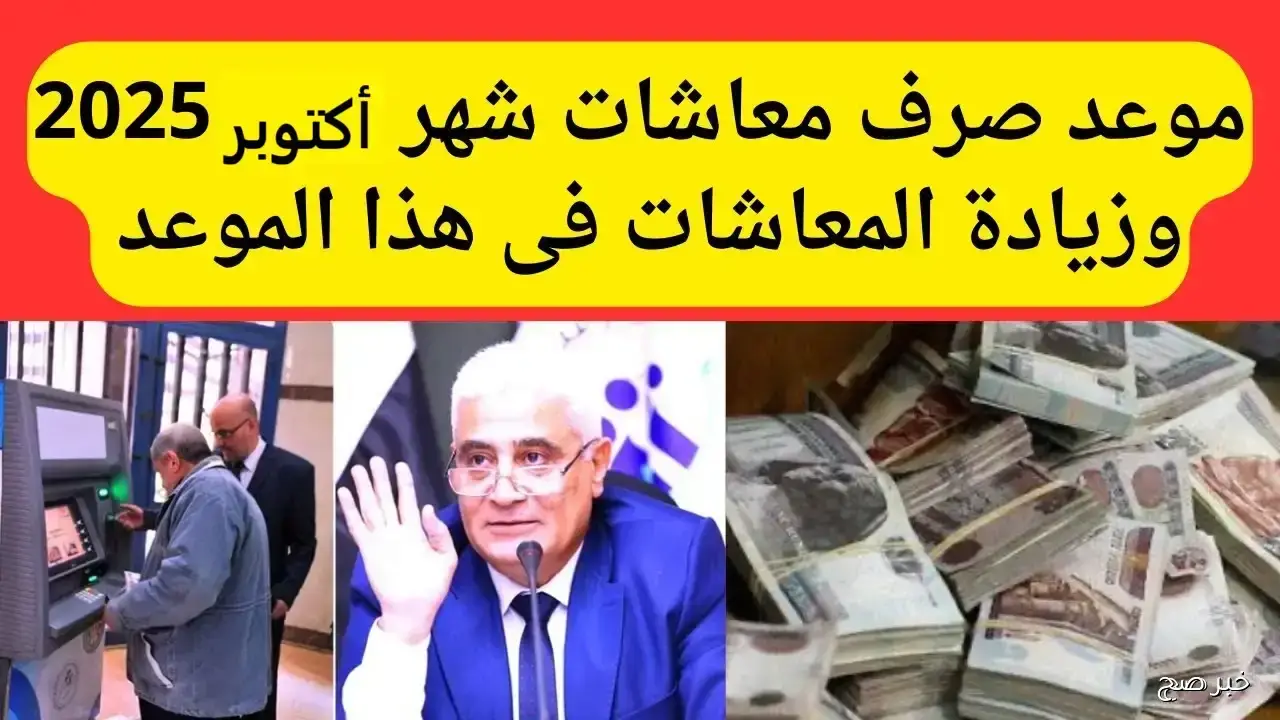 صرف معاشات شهر اكتوبر 2025 يبدأ أول الأسبوع.. هيئة التأمينات تزف بشرى للمستفيدين