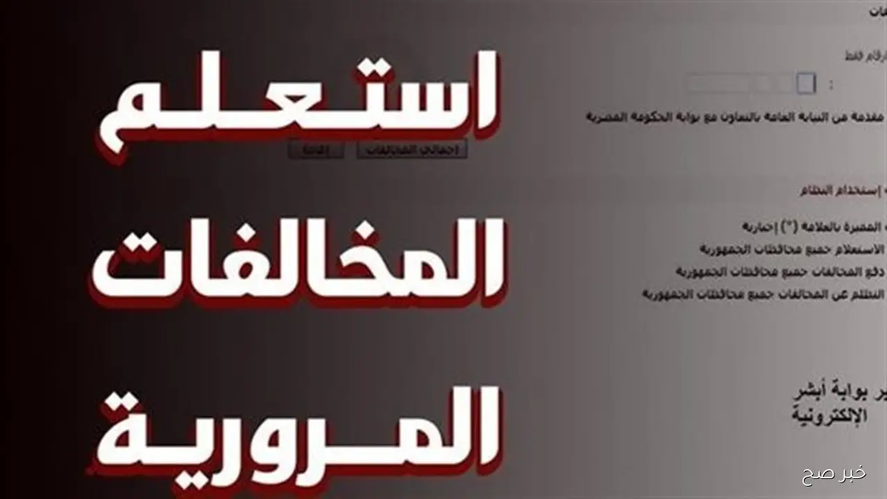 رابط مباشر.. استعلام مخالفات المرور مصر برقم السيارة 2025 عبر traffic.moi.gov.eg وخطوات السداد