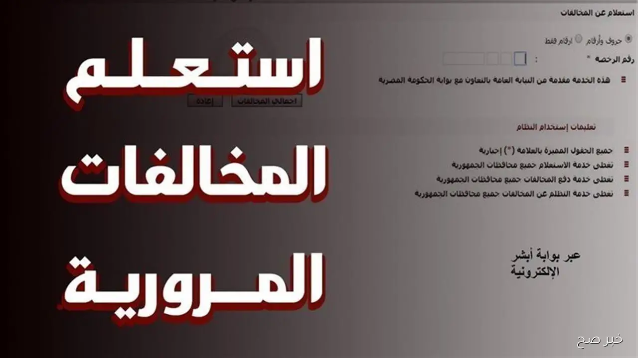 رقم استعلام مخالفات المرور 2025.. خطوات بسيطة لمعرفة المخالفات ودفع الغرامات