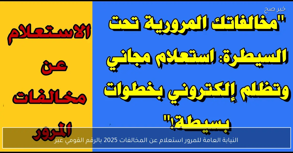 من بيتك.. النيابة العامة للمرور استعلام عن المخالفات 2025 بالرقم القومي عبر ppo.gov.eg وطرق الدفع