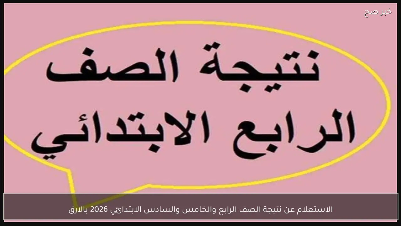 رابط الاستعلام عن نتيجة الصف الرابع والخامس والسادس الابتدائي 2026 بالاسم ورقم الجلوس
