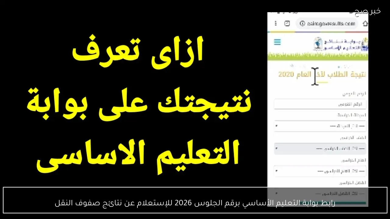 رابط بوابة التعليم الأساسي برقم الجلوس 2026 للإستعلام عن نتائج صفوف النقل