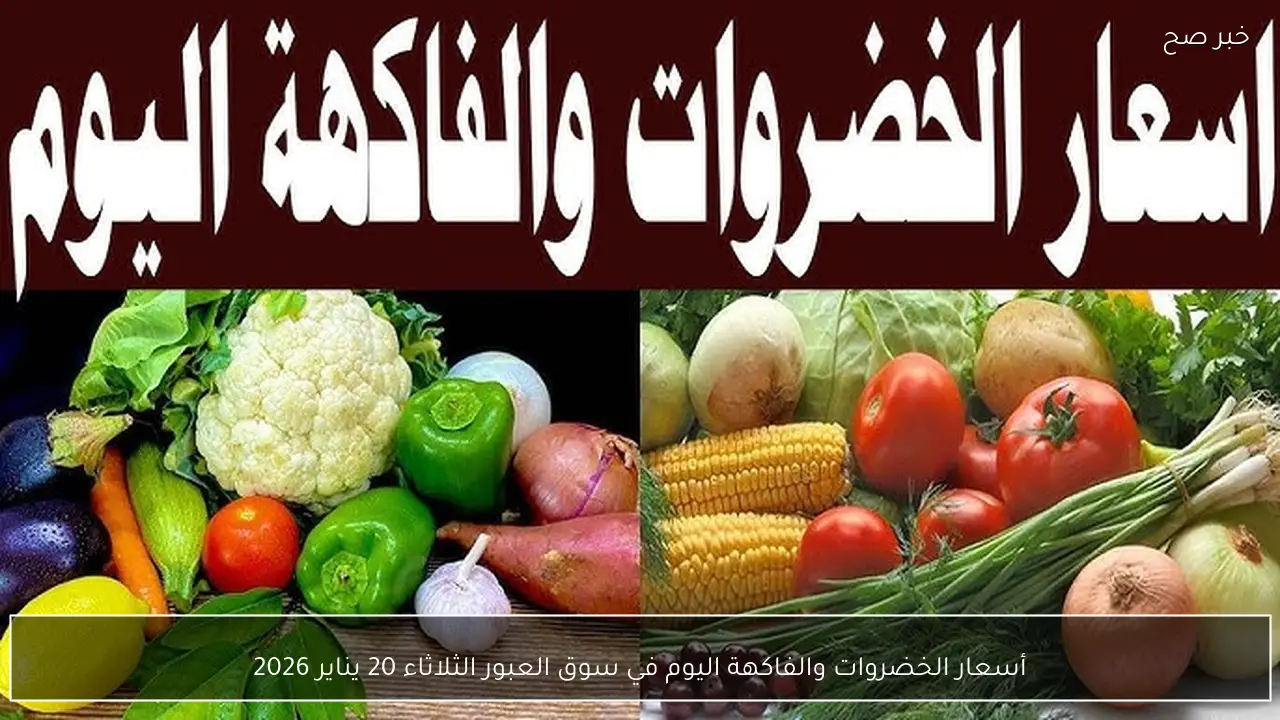 أسعار الخضروات والفاكهة اليوم في سوق العبور الثلاثاء 20 يناير 2026