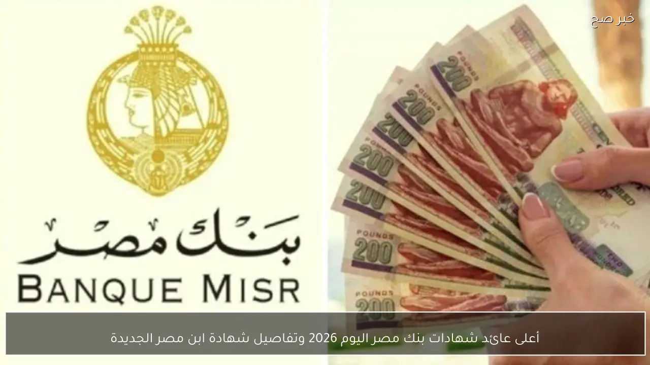 أعلى عائد شهادات بنك مصر اليوم 2026 وتفاصيل شهادة ابن مصر الجديدة