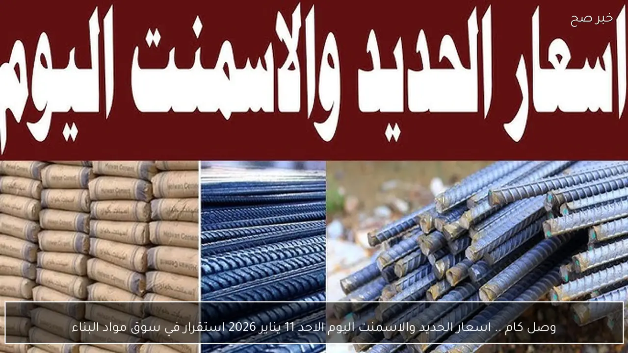 وصل كام .. اسعار الحديد والاسمنت اليوم الاحد 11 يناير 2026 استقرار في سوق مواد البناء