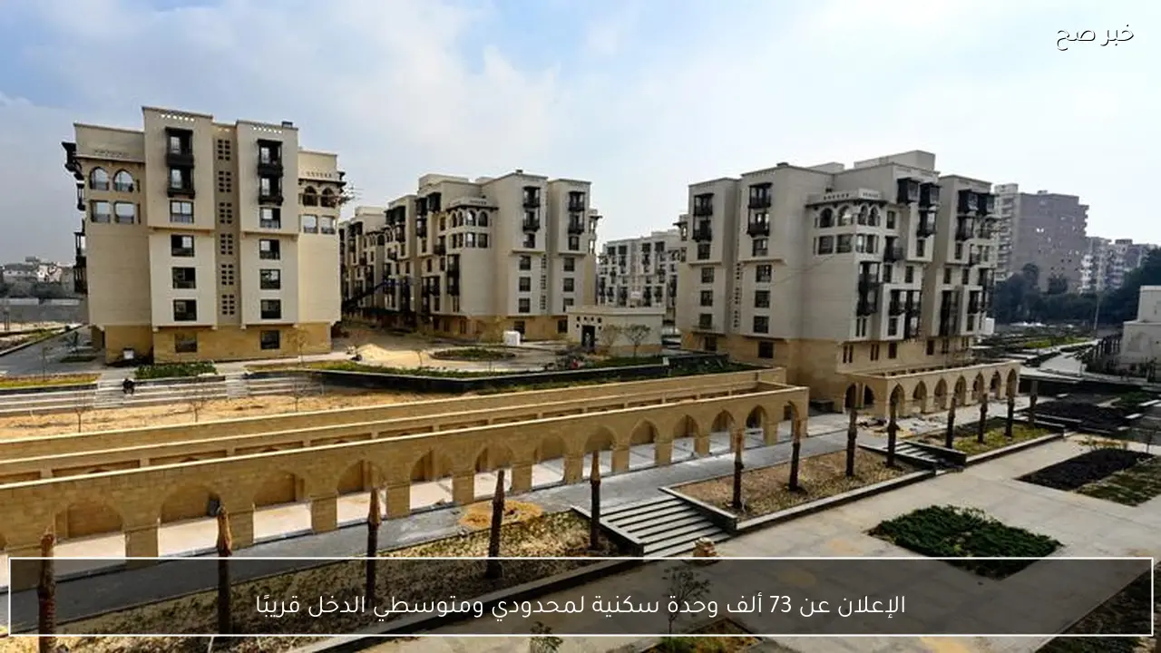الإعلان عن 73 ألف وحدة سكنية لمحدودي ومتوسطي الدخل قريبًا
