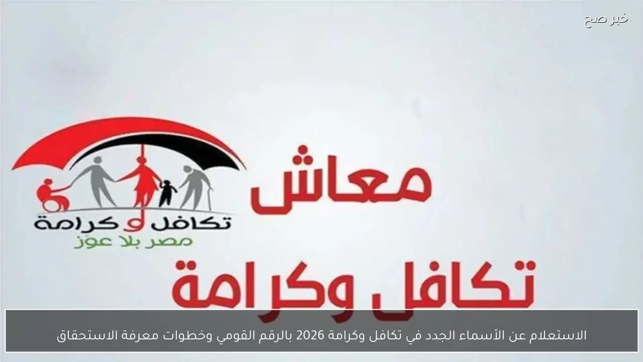 الاستعلام عن الأسماء الجدد في تكافل وكرامة 2026 بالرقم القومي وخطوات معرفة الاستحقاق