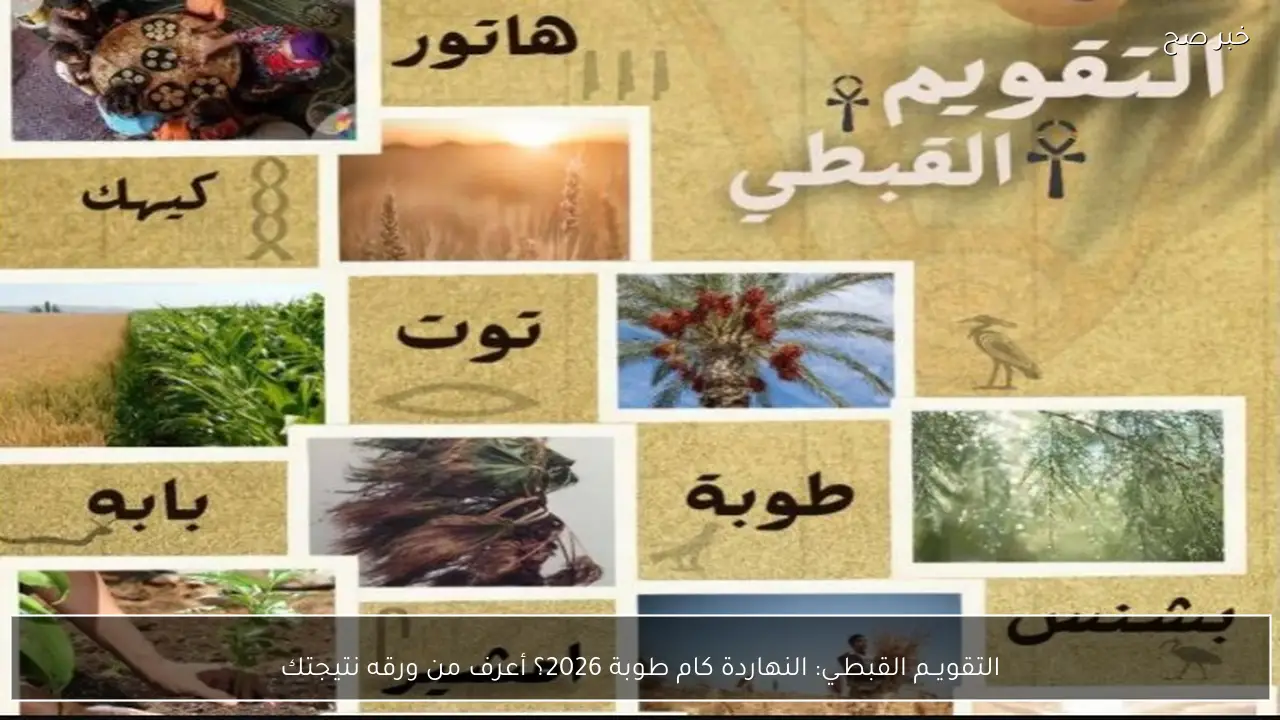 التقويــم القبطـي: النهاردة كام طوبة 2026؟ أعرف من ورقه نتيجتك