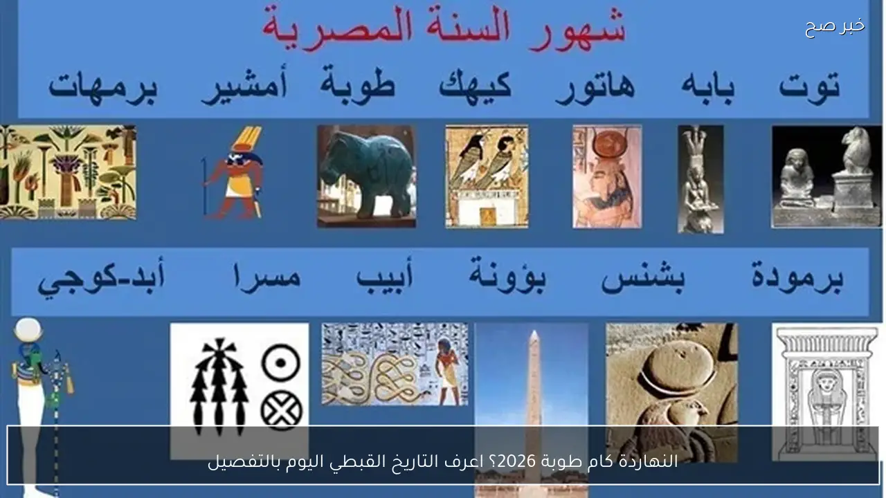 النهاردة كام طوبة 2026؟ اعرف التاريخ القبطي اليوم بالتفصيل