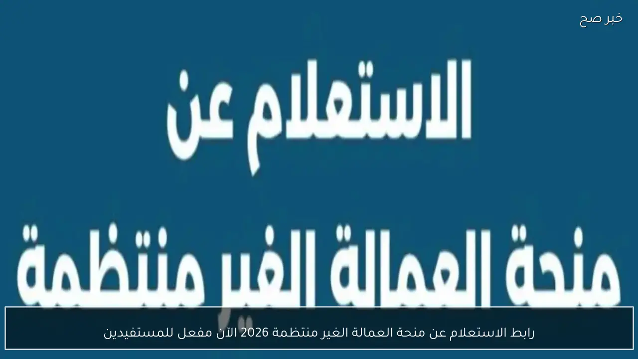 رابط الاستعلام عن منحة العمالة الغير منتظمة 2026 الآن مفعل للمستفيدين