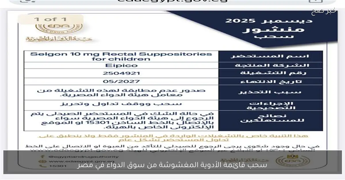 سحب قائمة الأدوية المغشوشة من سوق الدواء في مصر