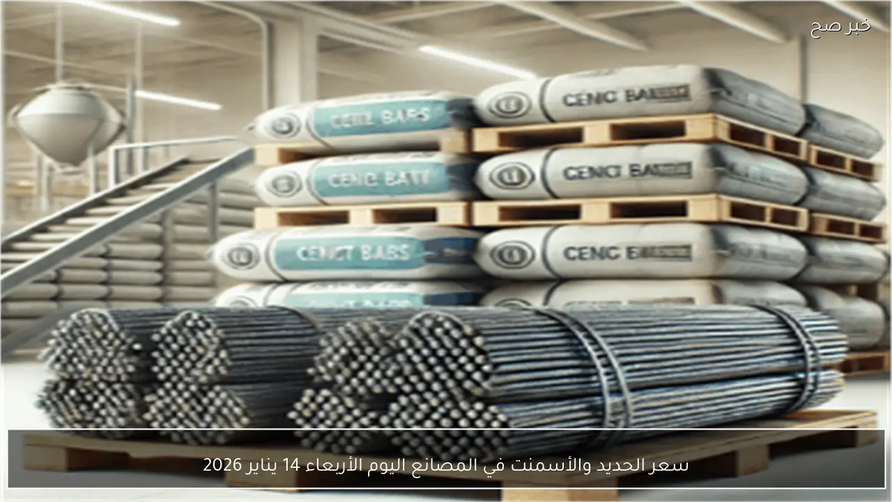 سعر الحديد والأسمنت في المصانع اليوم الأربعاء 14 يناير 2026