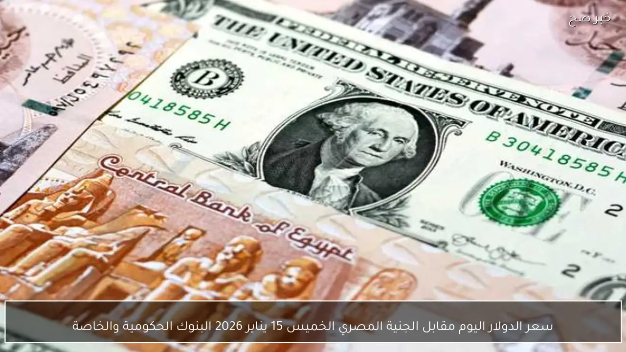 سعر الدولار اليوم مقابل الجنية المصري الخميس 15 يناير 2026 بالبنوك الحكومية والخاصة