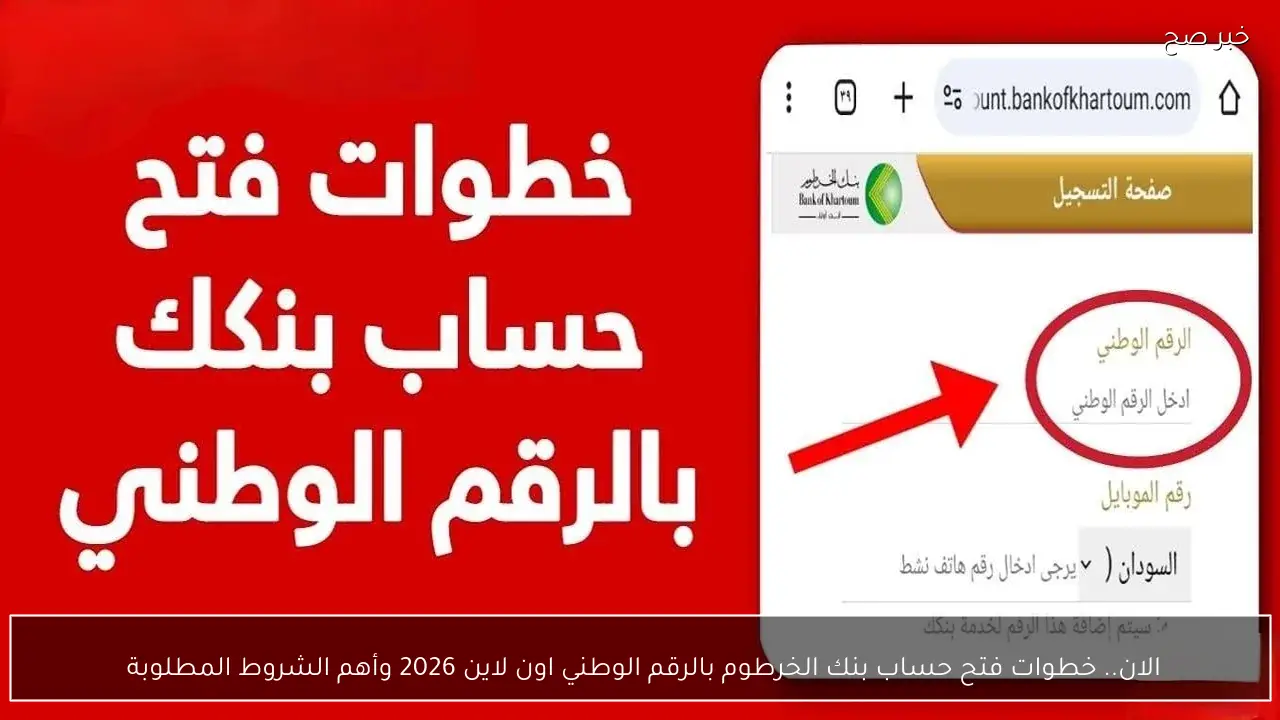 الان.. خطوات فتح حساب بنك الخرطوم بالرقم الوطني اون لاين 2026 وأهم الشروط المطلوبة 