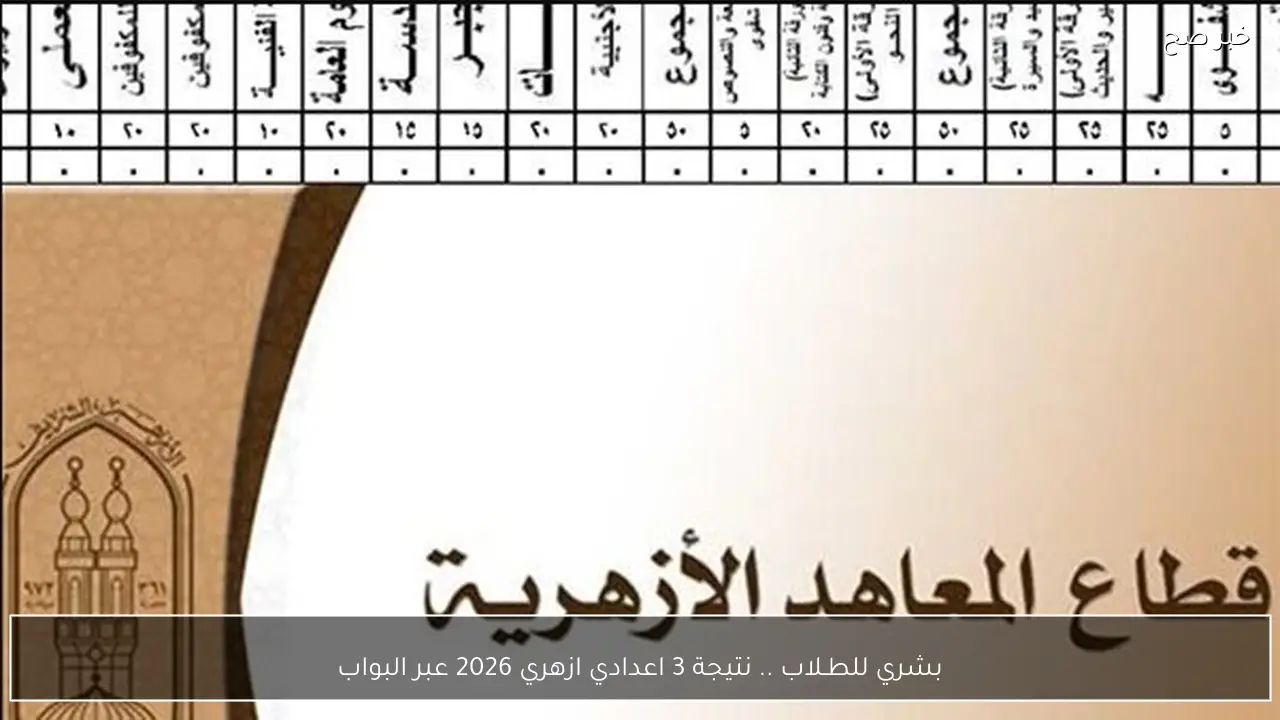 بشري للطـلاب .. نتيجة 3 اعدادي ازهري 2026 عبر البوابة الالكترونيـة مجانــاً