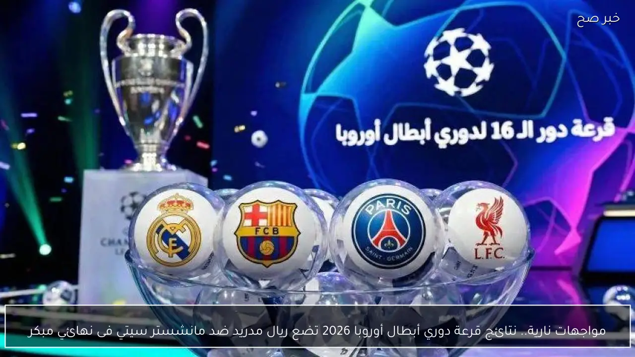 مواجهات نارية.. نتائج قرعة دوري أبطال أوروبا 2026 تضع ريال مدريد ضد مانشستر سيتي في نهائي مبكر
