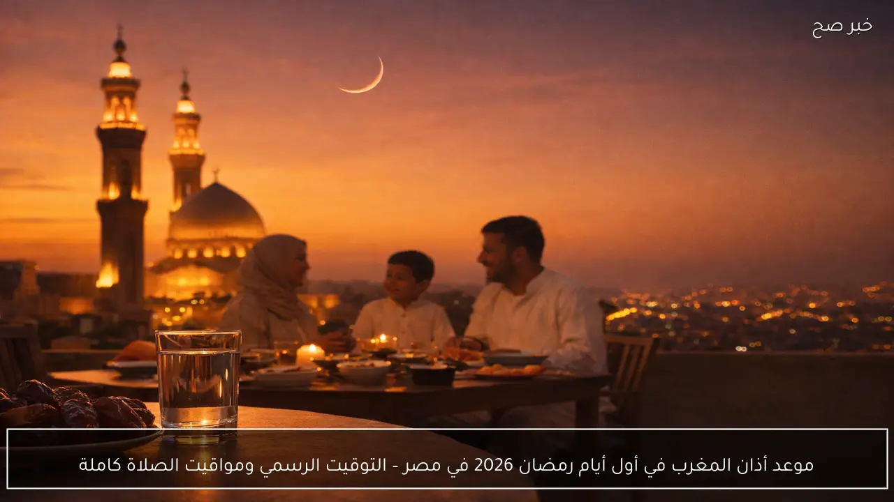 موعد أذان المغرب في أول أيام رمضان 2026 في مصر – التوقيت الرسمي ومواقيت الصلاة كاملة