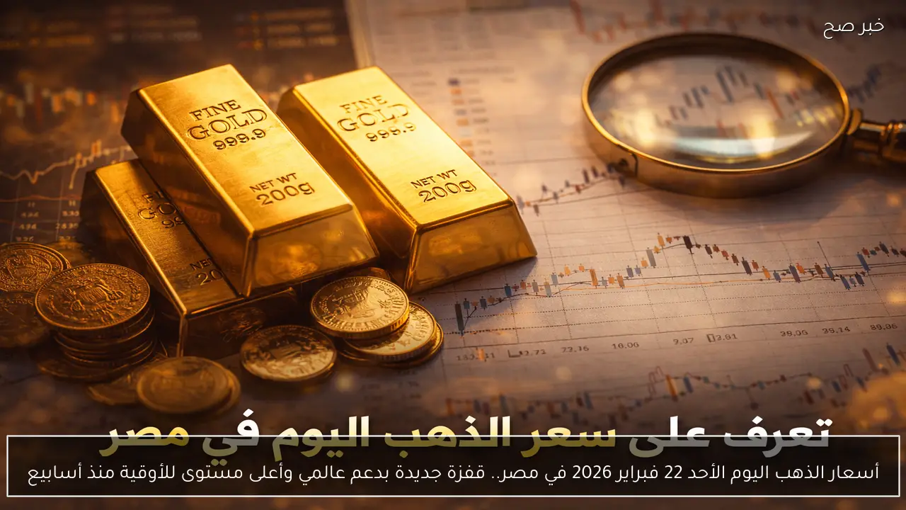 أسعار الذهب اليوم الأحد 22 فبراير 2026 في مصر.. قفزة جديدة بدعم عالمي وأعلى مستوى للأوقية منذ أسابيع