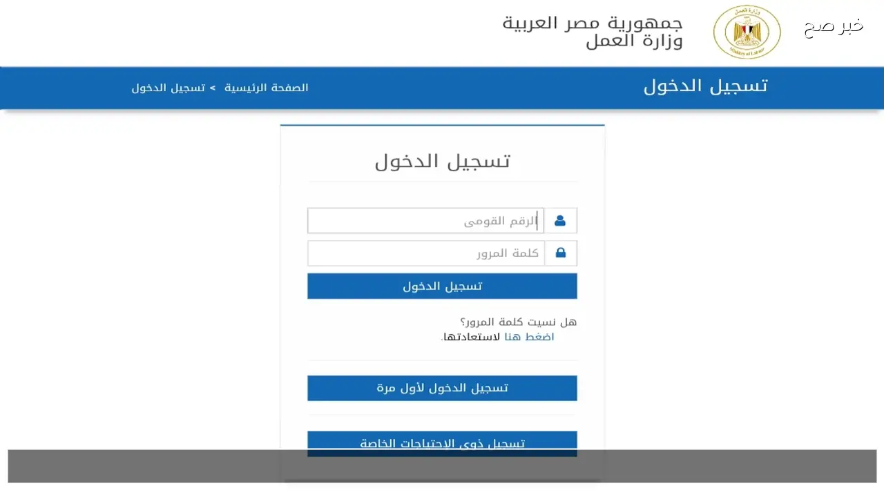 لينك www.manpower.gov.eg استعلام عن منحة العمالة الغير منتظمة بالرقم القومي 2026 منحة رمضان