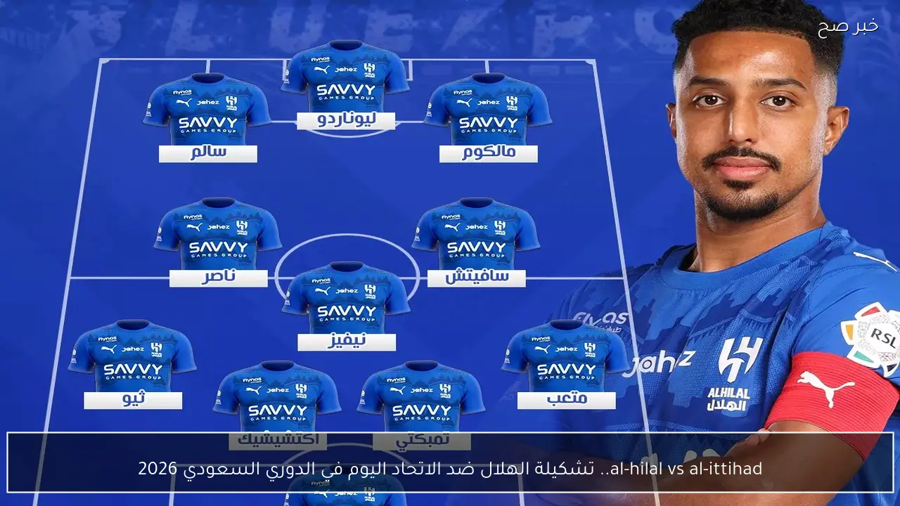 al-hilal vs al-ittihad.. تشكيلة الهلال ضد الاتحاد اليوم في الدوري السعودي 2026