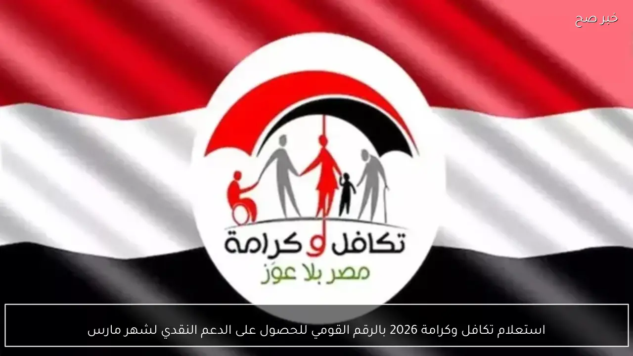 استعلام تكافل وكرامة 2026 بالرقم القومي للحصول على الدعم النقدي لشهر مارس