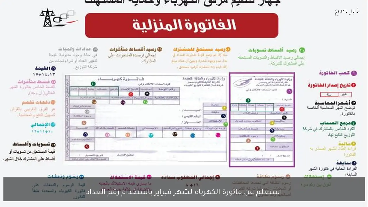 استعلم عن فاتورة الكهرباء لشهر فبراير باستخدام رقم العداد