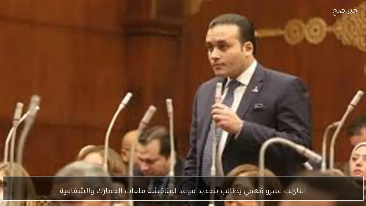 النائب عمرو فهمي يطالب بتحديد موعد لمناقشة ملفات الجمارك والشفافية