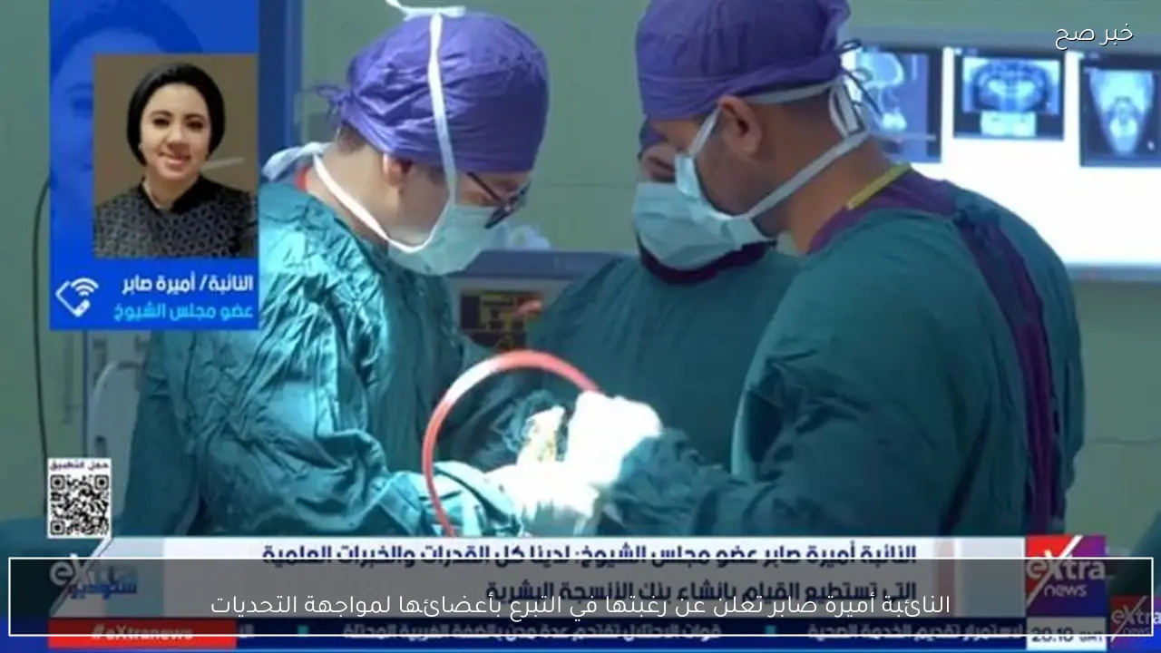 النائبة أميرة صابر تعلن عن رغبتها في التبرع بأعضائها لمواجهة التحديات