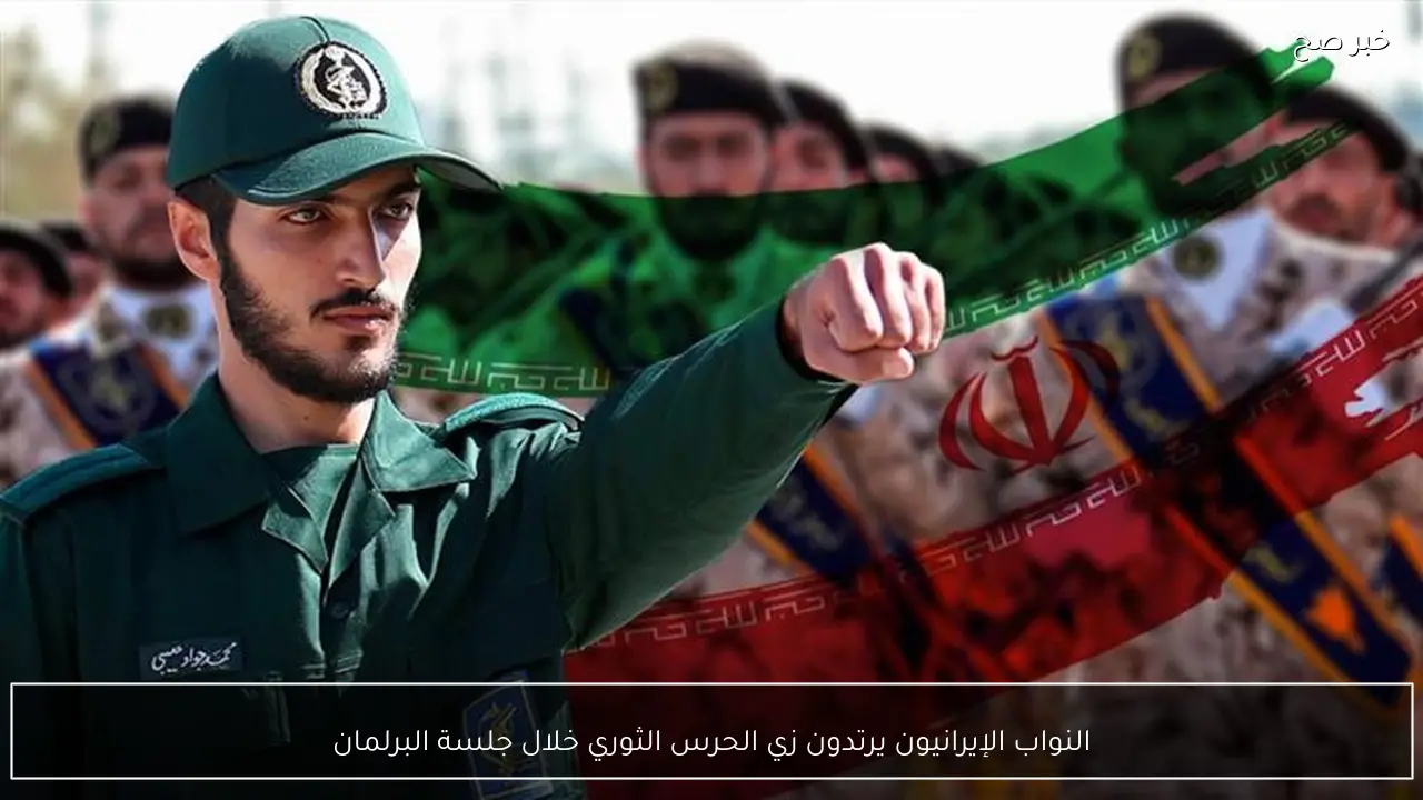 النواب الإيرانيون يرتدون زي الحرس الثوري خلال جلسة البرلمان