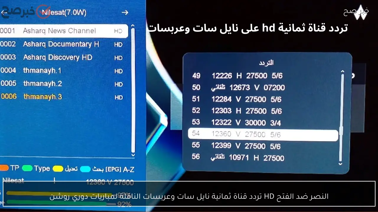 بأعلى إشارة.. تردد قناة ثمانية 1, 2 hd على نايل سات 2026 الناقلة لدوري روشن السعودي مجاناً