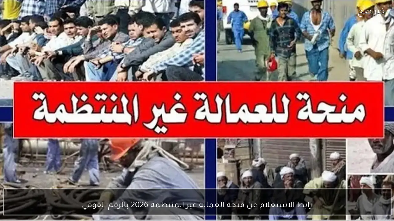 رابط الاستعلام عن منحة العمالة غير المنتظمة 2026 بالرقم القومي عبر موقع وزارة القوى العاملة
