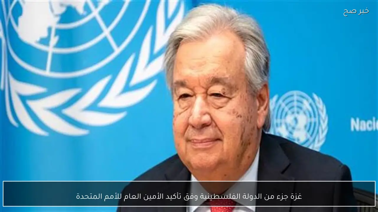 غزة جزء من الدولة الفلسطينية وفق تأكيد الأمين العام للأمم المتحدة