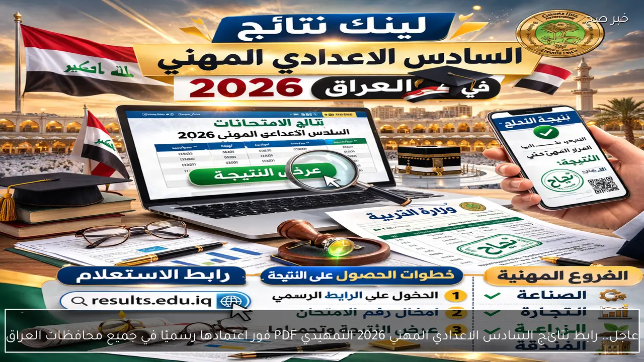 عاجل.. رابط نتائج السادس الاعدادي المهني 2026 التمهيدي PDF فور اعتمادها رسميًا في جميع محافظات العراق