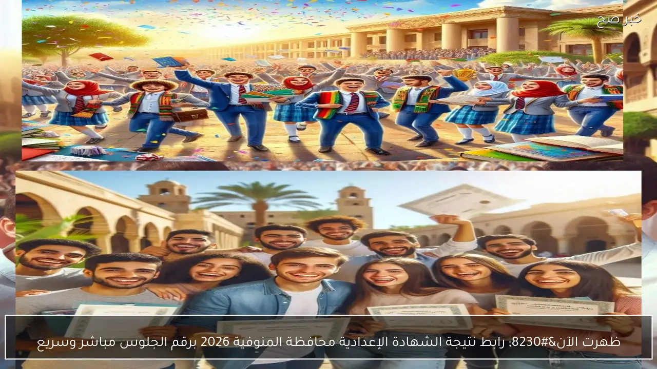 ظهرت الآن… رابط نتيجة الشهادة الإعدادية محافظة المنوفية 2026 برقم الجلوس مباشر وسريع