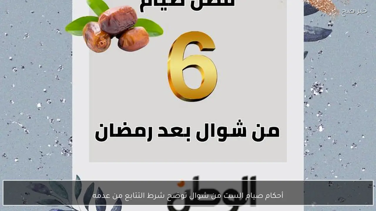 أحكام صيام الست من شوال توضح شرط التتابع من عدمه