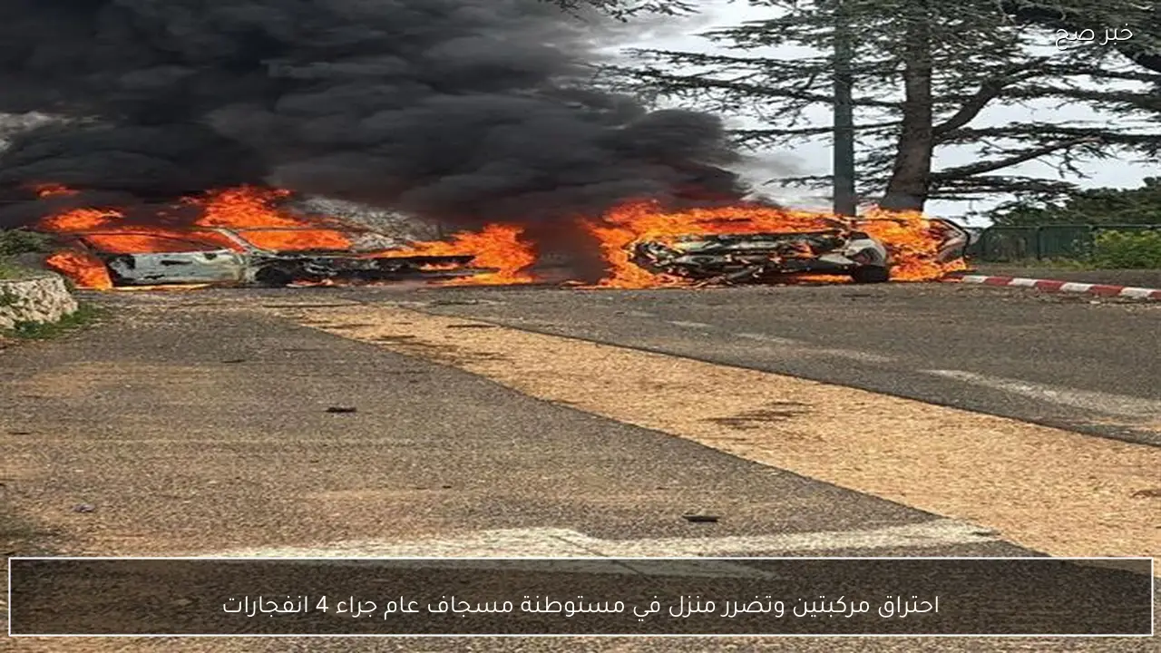 احتراق مركبتين وتضرر منزل في مستوطنة مسجاف عام جراء 4 انفجارات