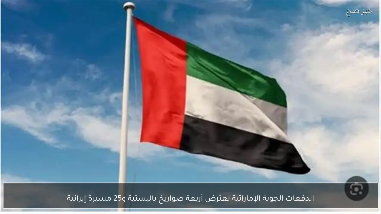 الدفعات الجوية الإماراتية تعترض أربعة صواريخ باليستية و25 مسيرة إيرانية