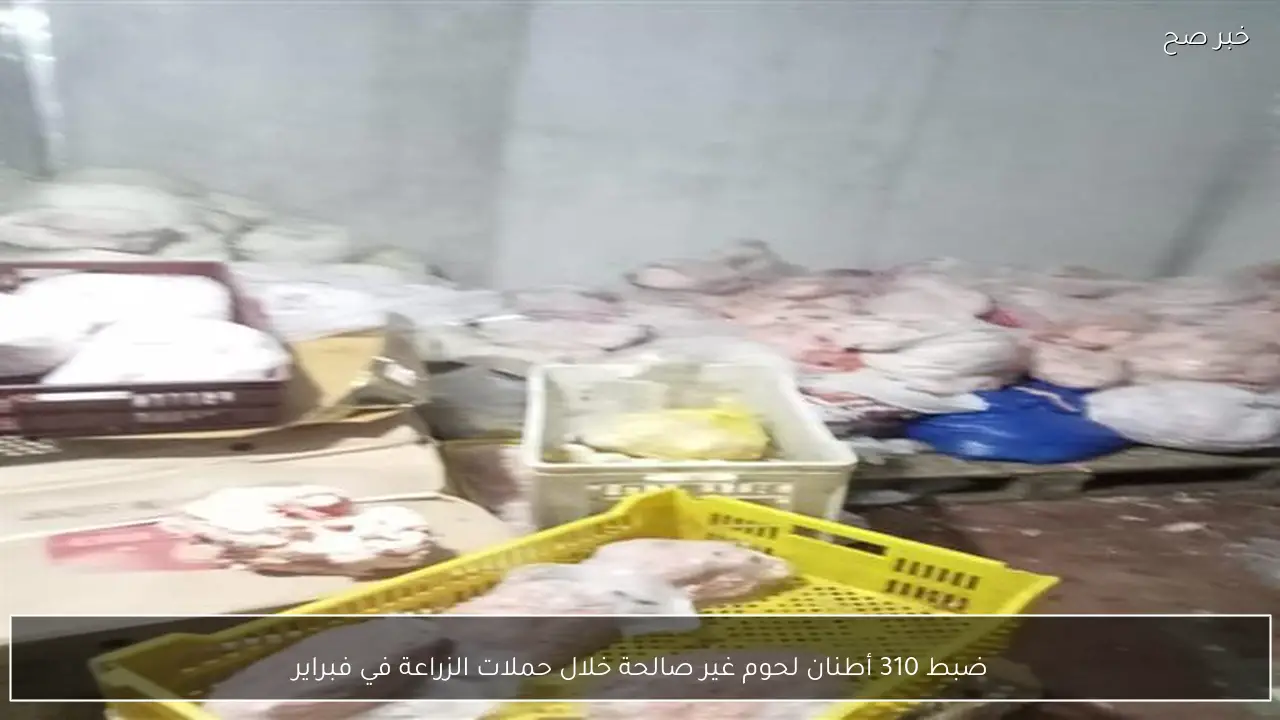 ضبط 310 أطنان لحوم غير صالحة خلال حملات الزراعة في فبراير