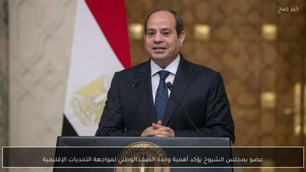 عضو بمجلس الشيوخ يؤكد أهمية وحدة الصف الوطني لمواجهة التحديات الإقليمية